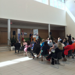 Rodger Cuzner addressing crowd at Verschuren Centre