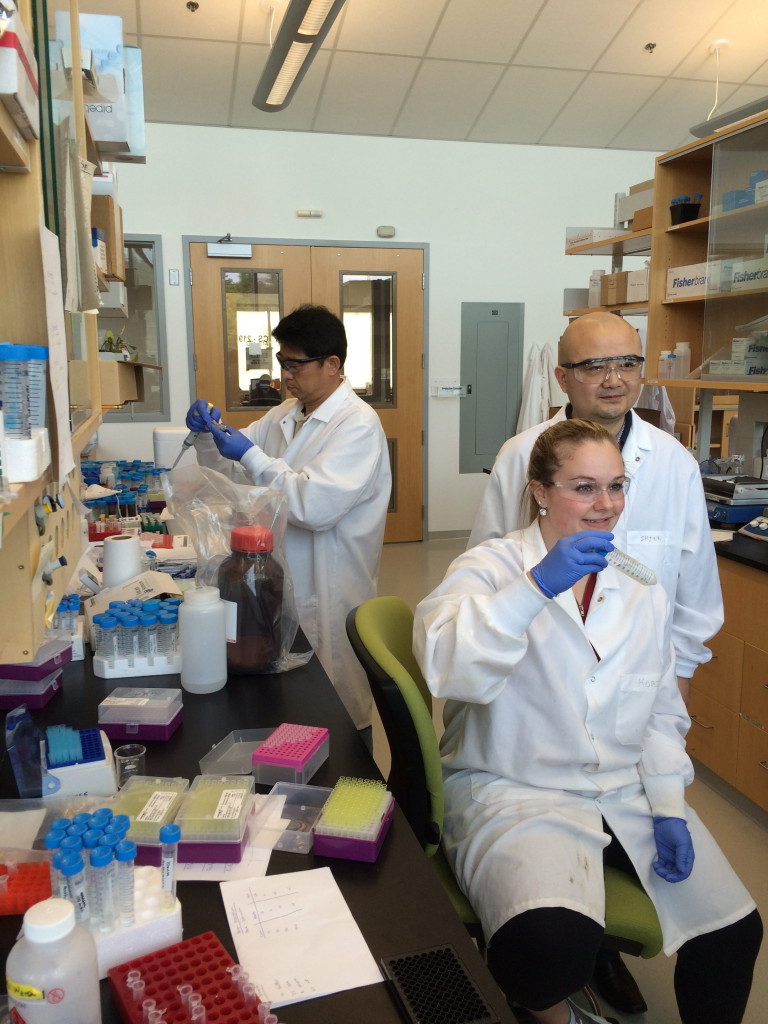Dr. Xu (Shine) Zhang (right) and part of his research team who will be working on the wastewater treatment project, funded by ACOA