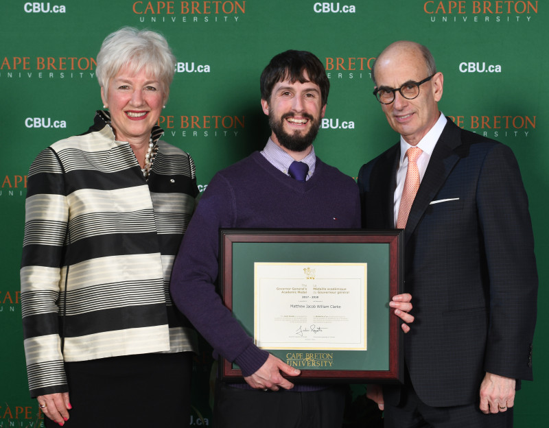 Matthew Clarke, Winner of the Governor General's Gold Medal