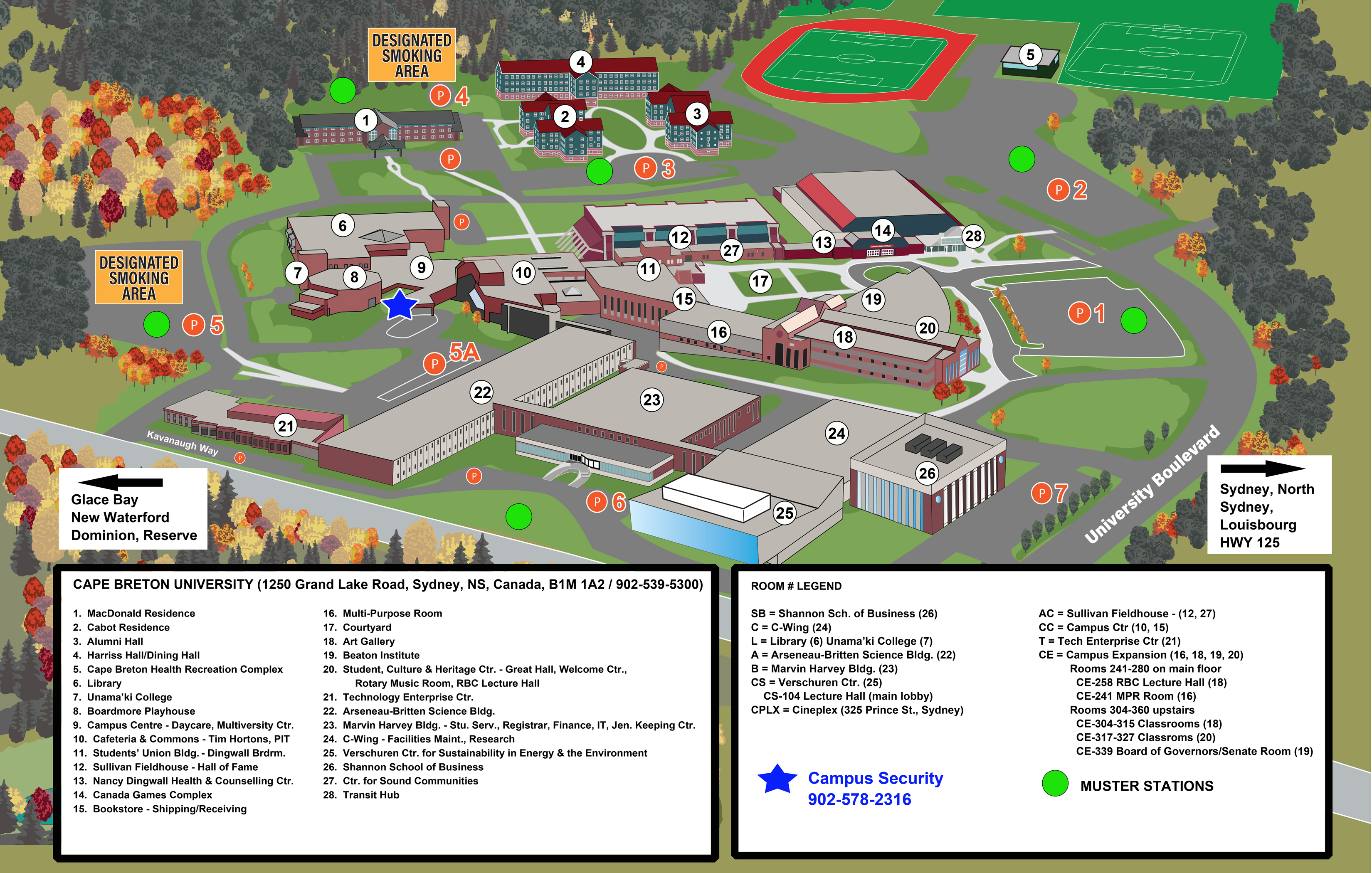 CBU Campus Map and Legend