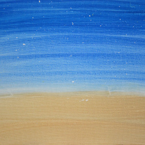 Sand and sky with stars