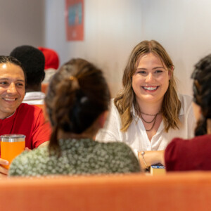 Group of students talking with each other