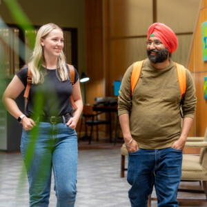 Students walking on CBU campus