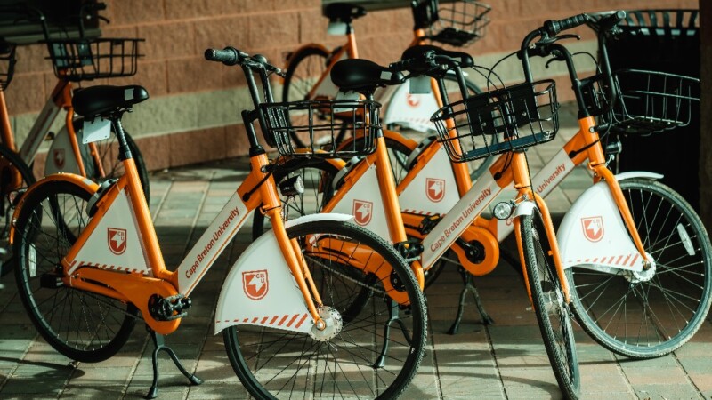 bikes parked on campus