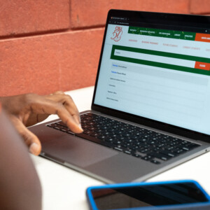 student using the virtual CBU ServiceHub, a CBU-specific AI based search engine to quickly find resources students need